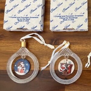 Vintage 90’s Crystal & Porcelain Ornaments - set of 4